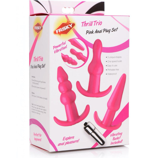 Frisky Thrill Trio Vibrating Anal Plug Set  - Extreme Toyz Singapore - https://extremetoyz.com.sg - Sex Toys and Lingerie Online Store