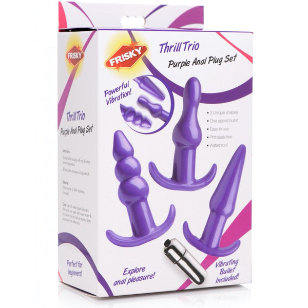 Frisky Thrill Trio Vibrating Anal Plug Set  - Extreme Toyz Singapore - https://extremetoyz.com.sg - Sex Toys and Lingerie Online Store