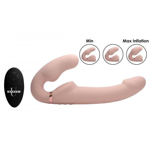 Strap U Remote Control Inflatable Vibrating Silicone Ergo Fit Strapless Strap-On - Extreme Toyz Singapore - https://extremetoyz.com.sg - Sex Toys and Lingerie Online Store