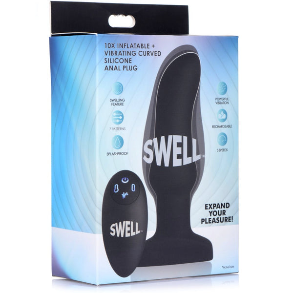 SWELL Worlds First Remote Control Inflatable 10X Vibrating Curved Rechargeable Silicone Anal Plug - Extreme Toyz Singapore - https://extremetoyz.com.sg - Sex Toys and Lingerie Online Store