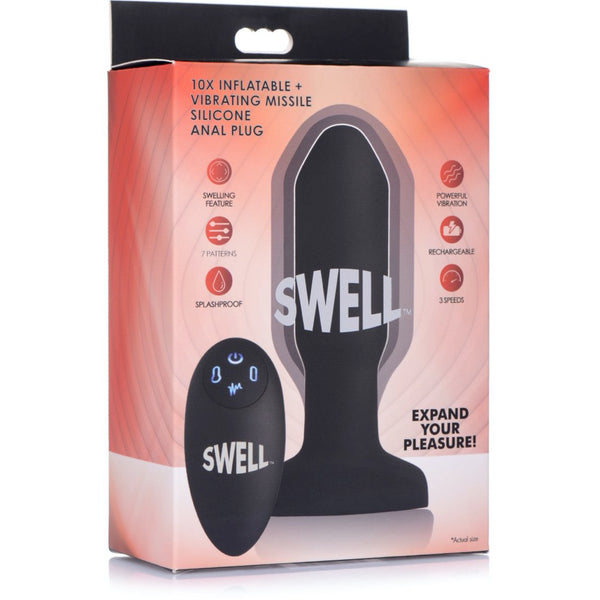 SWELL Worlds First Remote Control Inflatable 10X Vibrating Missile Rechargeable Silicone Anal Plug - Extreme Toyz Singapore - https://extremetoyz.com.sg - Sex Toys and Lingerie Online Store