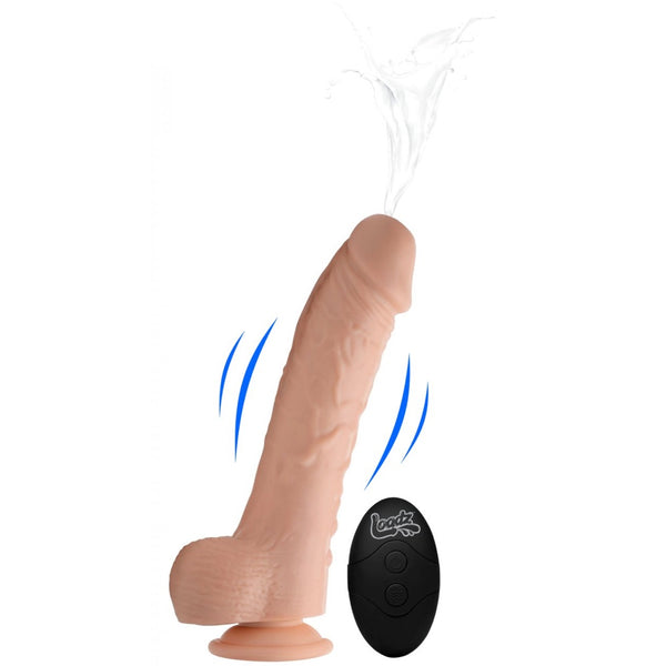 Loadz 8.5" Vibrating Squirting Dildo with Remote Control - Light - Extreme Toyz Singapore - https://extremetoyz.com.sg - Sex Toys and Lingerie Online Store