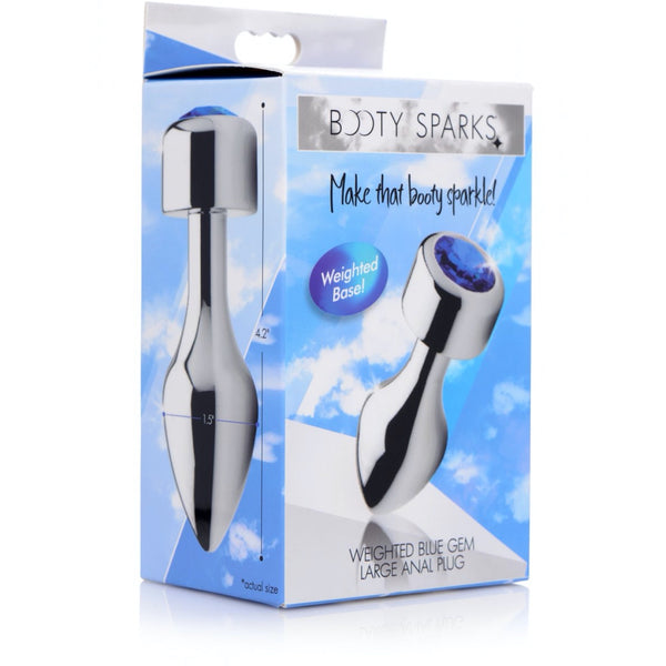 Booty Sparks Blue Gem Weighted Anal Plug - Extreme Toyz Singapore - https://extremetoyz.com.sg - Sex Toys and Lingerie Online Store