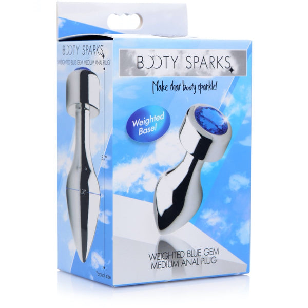 Booty Sparks Blue Gem Weighted Anal Plug - Extreme Toyz Singapore - https://extremetoyz.com.sg - Sex Toys and Lingerie Online Store