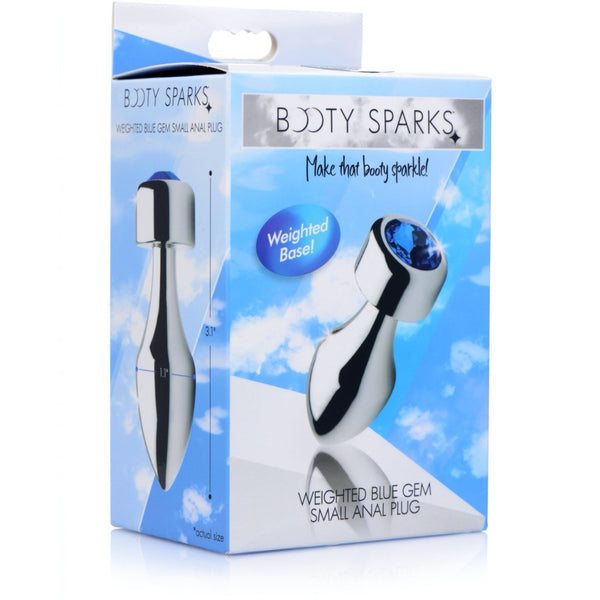 Booty Sparks Blue Gem Weighted Anal Plug - Extreme Toyz Singapore - https://extremetoyz.com.sg - Sex Toys and Lingerie Online Store