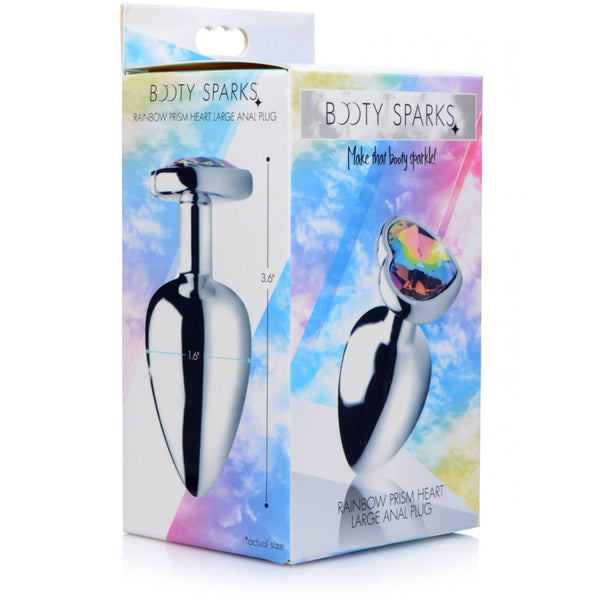Booty Sparks Rainbow Prism Heart Metal Anal Plug - Extreme Toyz Singapore - https://extremetoyz.com.sg - Sex Toys and Lingerie Online Store