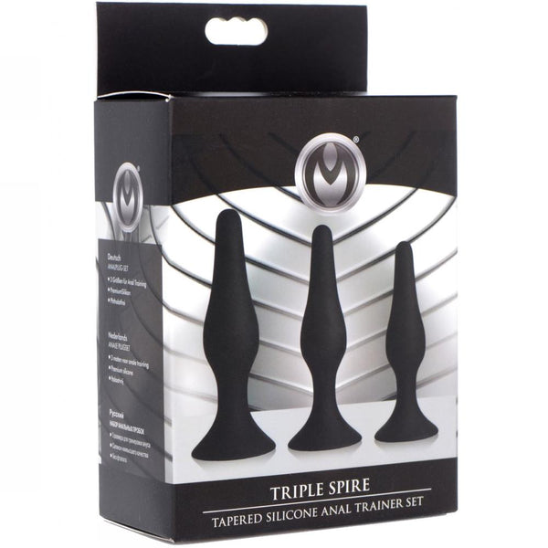 Master Series Triple Spire Tapered Silicone Anal Trainer Set - Extreme Toyz Singapore - https://extremetoyz.com.sg - Sex Toys and Lingerie Online Store