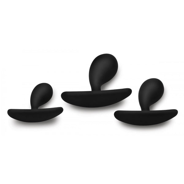 Master Series Dark Droplets 3 Piece Curved Silicone Anal Trainer Set - Extreme Toyz Singapore - https://extremetoyz.com.sg - Sex Toys and Lingerie Online Store