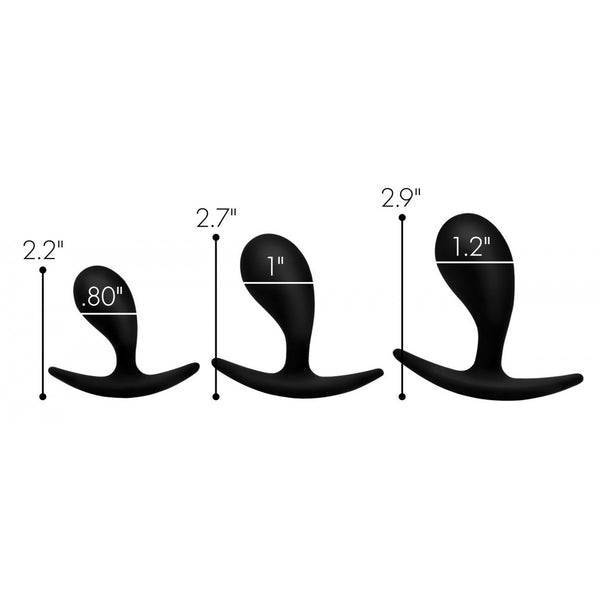 Master Series Dark Droplets 3 Piece Curved Silicone Anal Trainer Set - Extreme Toyz Singapore - https://extremetoyz.com.sg - Sex Toys and Lingerie Online Store