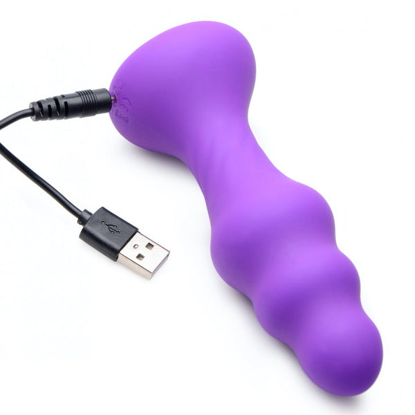 Thump It Kinetic Thumping 7X Slim Ribbed Thumping Rechargeable Silicone Anal Plug - Extreme Toyz Singapore - https://extremetoyz.com.sg - Sex Toys and Lingerie Online Store