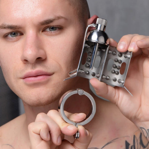 Master Series Spiked Chamber Chastity Cage - Extreme Toyz Singapore - https://extremetoyz.com.sg - Sex Toys and Lingerie Online Store