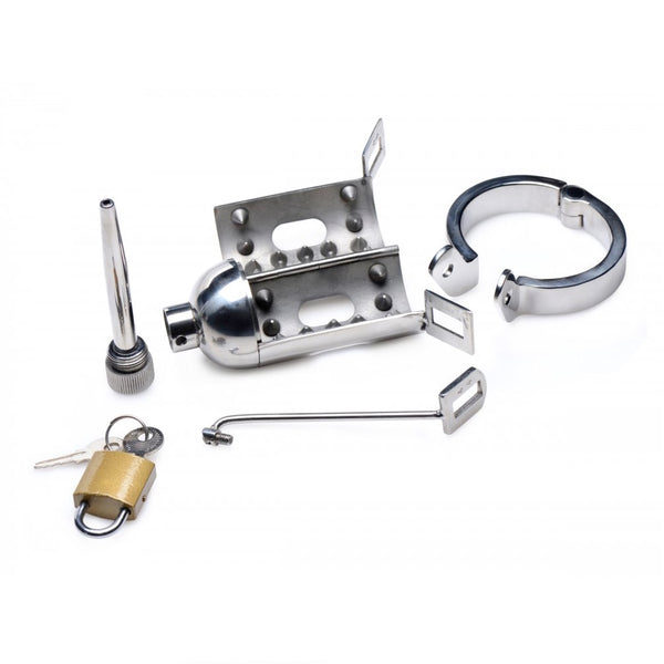 Master Series Spiked Chamber Chastity Cage - Extreme Toyz Singapore - https://extremetoyz.com.sg - Sex Toys and Lingerie Online Store