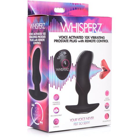 Whisperz Voice Activated 10X Vibrating Prostate Plug with Remote Control - Extreme Toyz Singapore - https://extremetoyz.com.sg - Sex Toys and Lingerie Online Store