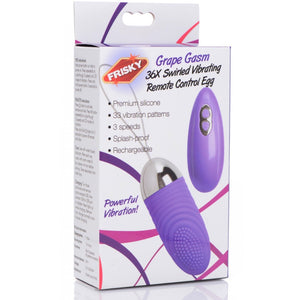 Frisky Grape Gasm 36X Swirled Vibrating Remote Control Egg - Extreme Toyz Singapore - https://extremetoyz.com.sg - Sex Toys and Lingerie Online Store
