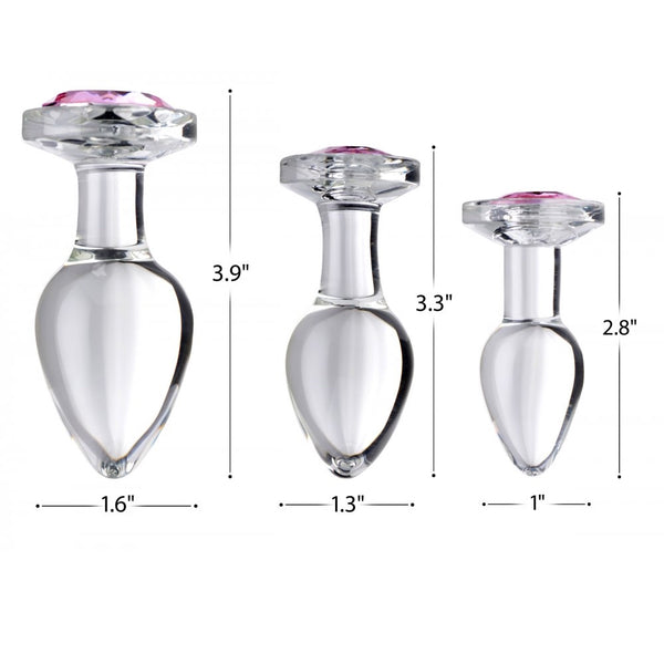 Booty Sparks Pink Gem Glass Anal Plug - Extreme Toyz Singapore - https://extremetoyz.com.sg - Sex Toys and Lingerie Online Store