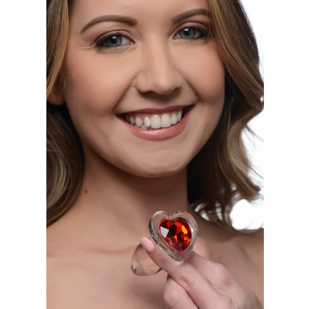 Booty Sparks Red Heart Gem Glass Anal Plug - Extreme Toyz Singapore - https://extremetoyz.com.sg - Sex Toys and Lingerie Online Store