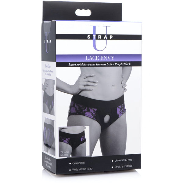 Strap U Lace Envy Crotchless Panty Harness - Extreme Toyz Singapore - https://extremetoyz.com.sg - Sex Toys and Lingerie Online Store