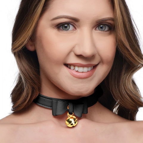 Master Series Golden Kitty Cat Bell Collar - Extreme Toyz Singapore - https://extremetoyz.com.sg - Sex Toys and Lingerie Online Store