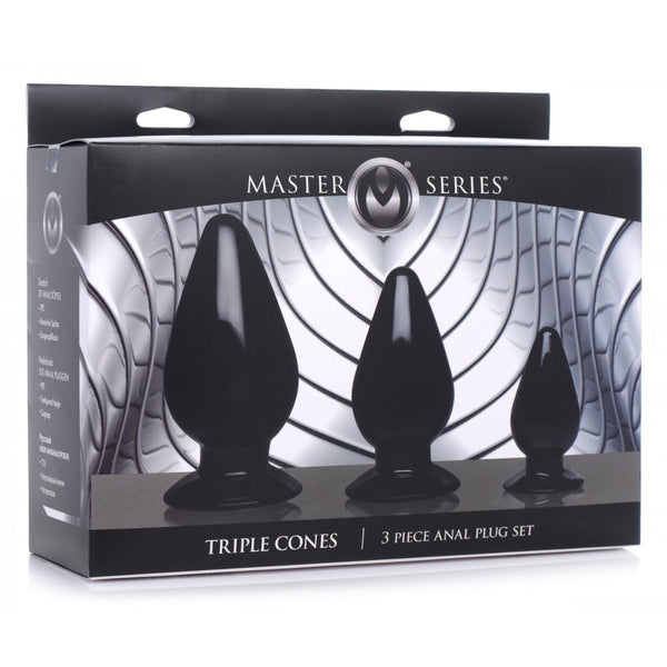 Master Series Triple Cones 3 Piece Anal Plug Set - Extreme Toyz Singapore - https://extremetoyz.com.sg - Sex Toys and Lingerie Online Store