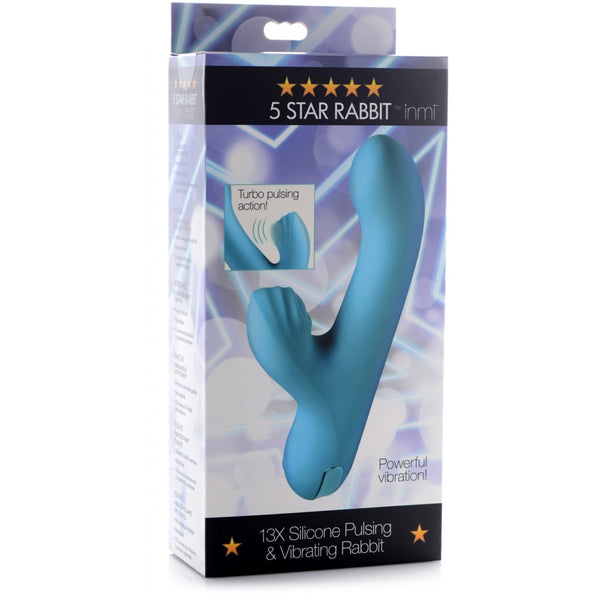 Inmi 5 Star 13X Silicone Pulsing and Vibrating Rechargeable Rabbit Vibe - Extreme Toyz Singapore - https://extremetoyz.com.sg - Sex Toys and Lingerie Online Store