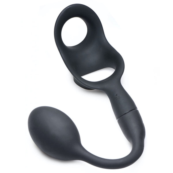 Alpha-Pro 10X P-Bomb Rechargeable Silicone Cock and Ball Ring with Vibrating Anal Plug - Extreme Toyz Singapore - https://extremetoyz.com.sg - Sex Toys and Lingerie Online Store