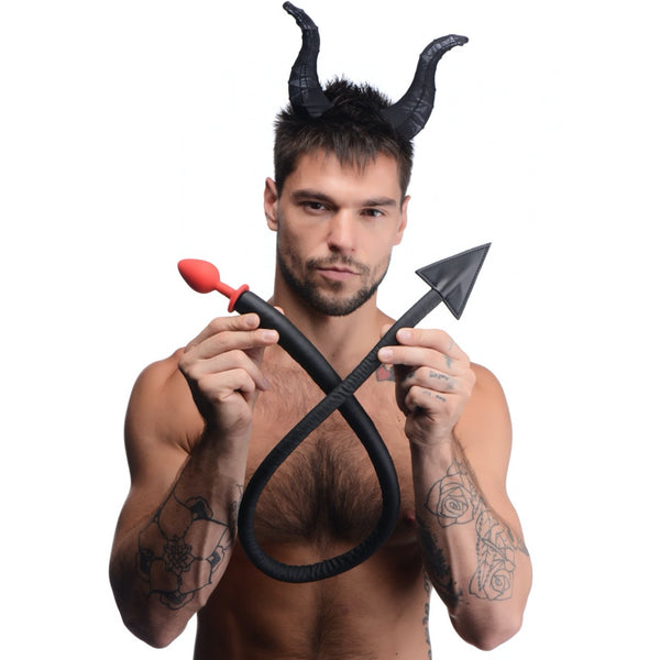TAILZ Devil Tail Anal Plug and Horns Set - Extreme Toyz Singapore - https://extremetoyz.com.sg - Sex Toys and Lingerie Online Store
