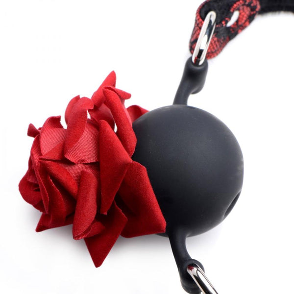 Master Series Full Bloom Silicone Ball Gag with Rose - Extreme Toyz Singapore - https://extremetoyz.com.sg - Sex Toys and Lingerie Online Store