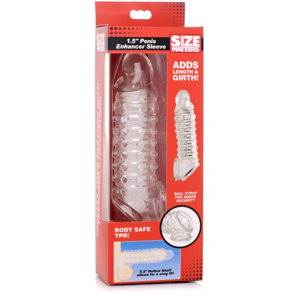 Size Matters 1.5 Inch Penis Enhancer Sleeve - Extreme Toyz Singapore - https://extremetoyz.com.sg - Sex Toys and Lingerie Online Store