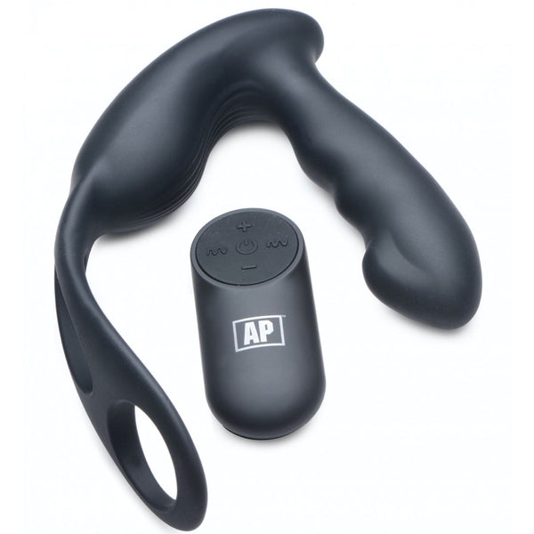 Alpha-Pro 7X P-Strap Milking and Vibrating Prostate Stimulator with Cock and Ball Harness - Extreme Toyz Singapore - https://extremetoyz.com.sg - Sex Toys and Lingerie Online Store