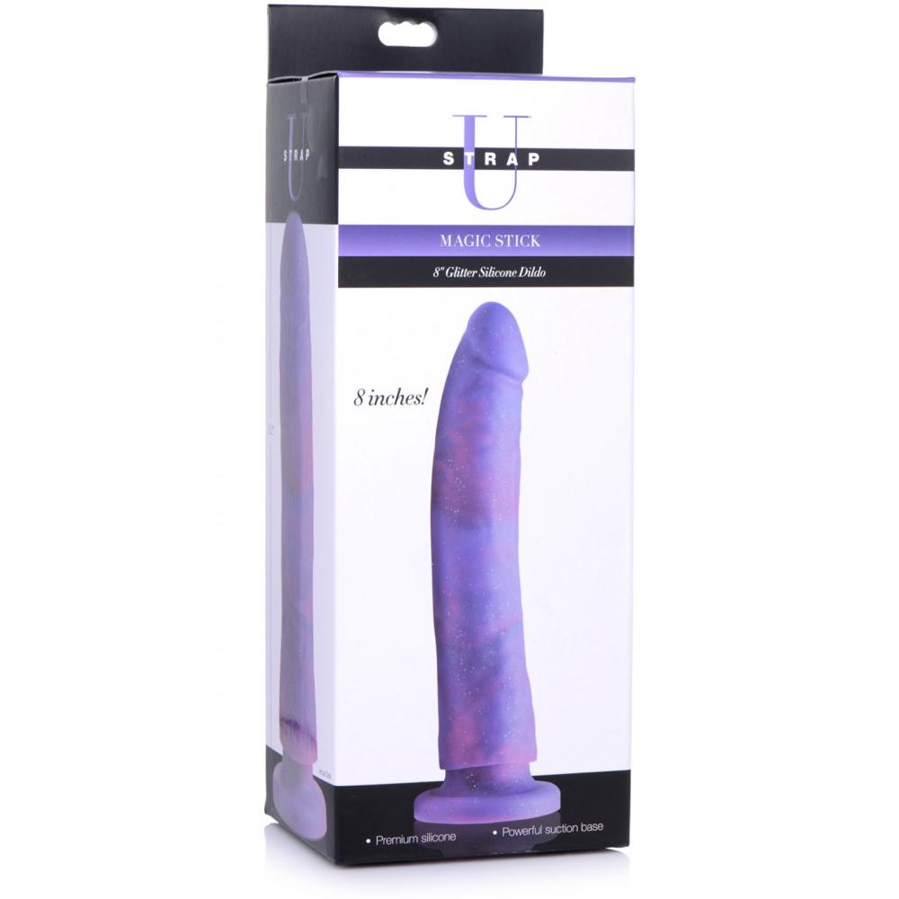 Strap U Magic Stick Glitter Silicone 8" Dildo - Extreme Toyz Singapore - https://extremetoyz.com.sg - Sex Toys and Lingerie Online Store