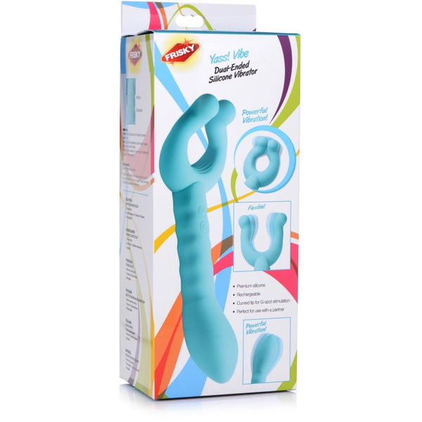 Frisky Yass! Vibe Rechargeable Dual-Ended Silicone Vibrator - Extreme Toyz Singapore - https://extremetoyz.com.sg - Sex Toys and Lingerie Online Store