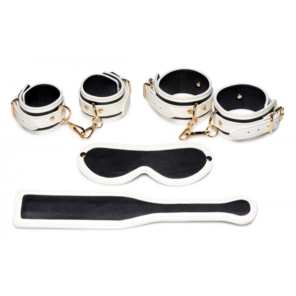 Master Series Kink in the Dark Glowing Cuffs Blindfold and Paddle Bondage Set - Extreme Toyz Singapore - https://extremetoyz.com.sg - Sex Toys and Lingerie Online Store