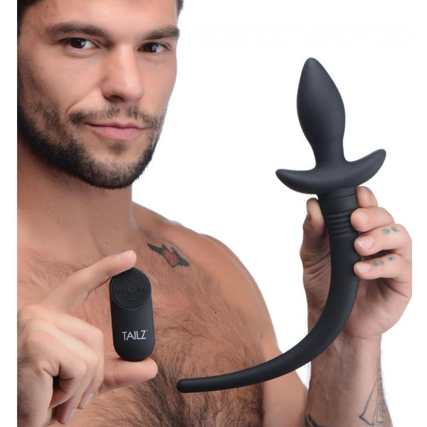 TAILZ Remote Control Rechargeable Wagging and Vibrating Puppy Tail Anal Plug - Extreme Toyz Singapore - https://extremetoyz.com.sg - Sex Toys and Lingerie Online Store