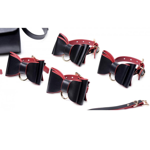 Master Series Black and Red Bow Bondage Set with Carry Case - Extreme Toyz Singapore - https://extremetoyz.com.sg - Sex Toys and Lingerie Online Store