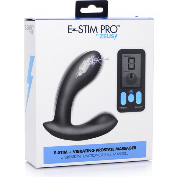 Zeus Electrosex E-Stim Pro Silicone Vibrating Prostate Massager with Remote Control - Extreme Toyz Singapore - https://extremetoyz.com.sg - Sex Toys and Lingerie Online Store