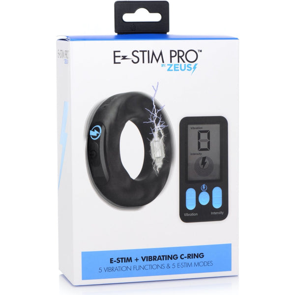 Zeus Electrosex E-Stim Pro Silicone Vibrating Cock Ring with Remote Control - Extreme Toyz Singapore - https://extremetoyz.com.sg - Sex Toys and Lingerie Online Store