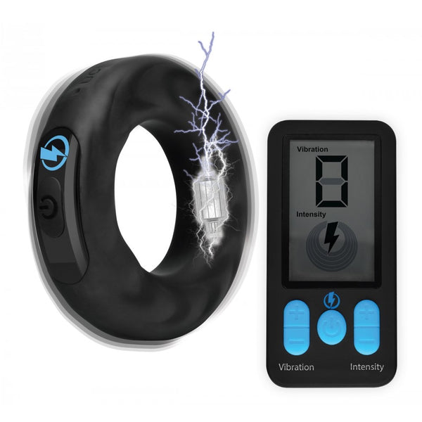 Zeus Electrosex E-Stim Pro Silicone Vibrating Cock Ring with Remote Control - Extreme Toyz Singapore - https://extremetoyz.com.sg - Sex Toys and Lingerie Online Store