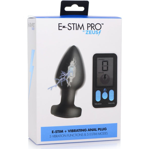 Zeus Electrosex E-Stim Pro Silicone Vibrating Anal Plug with Remote Control - Extreme Toyz Singapore - https://extremetoyz.com.sg - Sex Toys and Lingerie Online Store