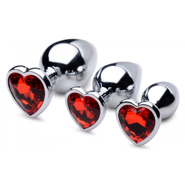 Booty Sparks Red Heart Gem Anal Plug Set - Extreme Toyz Singapore - https://extremetoyz.com.sg - Sex Toys and Lingerie Online Store