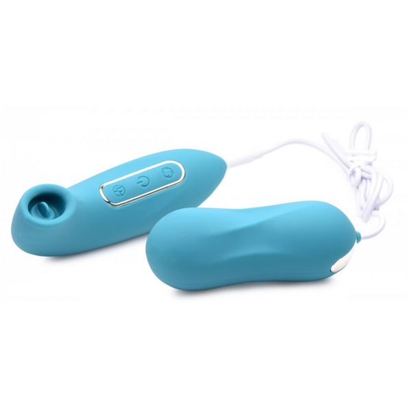Inmi Entwined Rechargeable Silicone Thumping Egg and Licking Clitoral Stimulator - Extreme Toyz Singapore - https://extremetoyz.com.sg - Sex Toys and Lingerie Online Store