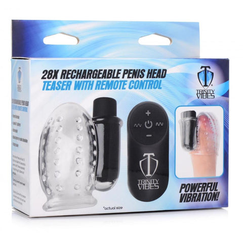 Trinity for Men 28X Rechargeable Penis Head Teaser with Remote Control - Extreme Toyz Singapore - https://extremetoyz.com.sg - Sex Toys and Lingerie Online Store