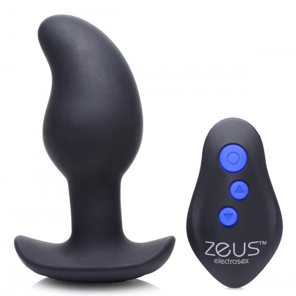 Zeus Electrosex 8X Volt Drop Rechargeable Vibrating and E-Stim Silicone Prostate Massager with Remote - Extreme Toyz Singapore - https://extremetoyz.com.sg - Sex Toys and Lingerie Online Store