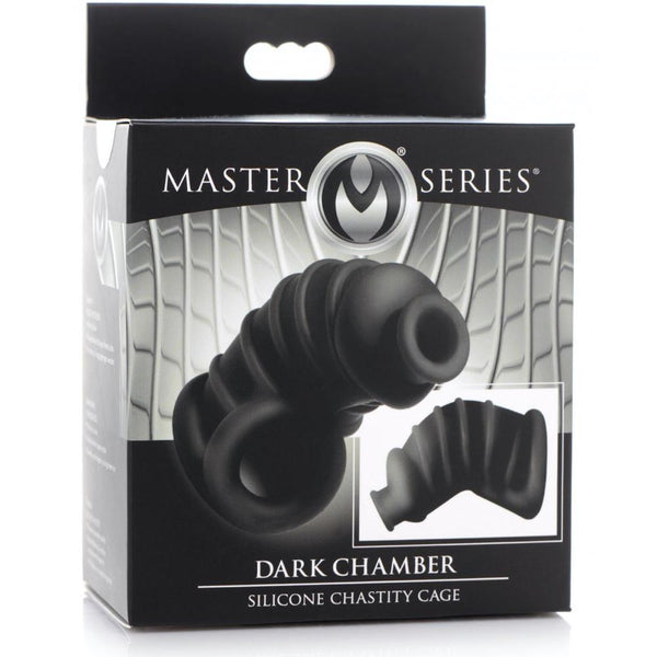 Master Series Dark Chamber Silicone Chastity Cage - Extreme Toyz Singapore - https://extremetoyz.com.sg - Sex Toys and Lingerie Online Store