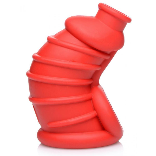 Master Series Red Chamber Silicone Chastity Cage - Extreme Toyz Singapore - https://extremetoyz.com.sg - Sex Toys and Lingerie Online Store