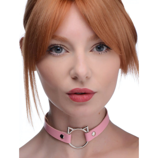 Master Series Kinky Kitty Ring Slim Choker (2 Colours Available) -  Extreme Toyz Singapore - https://extremetoyz.com.sg - Sex Toys and Lingerie Online Store