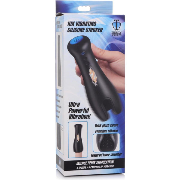 Trinity for Men 10X Rechargeable Vibrating Silicone Stroker -  Extreme Toyz Singapore - https://extremetoyz.com.sg - Sex Toys and Lingerie Online Store