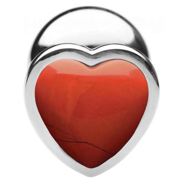Booty Sparks Authentic Red Jasper Gemstone Heart Anal Plug (3 Sizes Available) - Extreme Toyz Singapore - https://extremetoyz.com.sg - Sex Toys and Lingerie Online Store