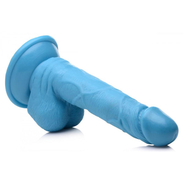 Pop Peckers 6.5" Dildo with Balls - Blue - Extreme Toyz Singapore - https://extremetoyz.com.sg - Sex Toys and Lingerie Online Store