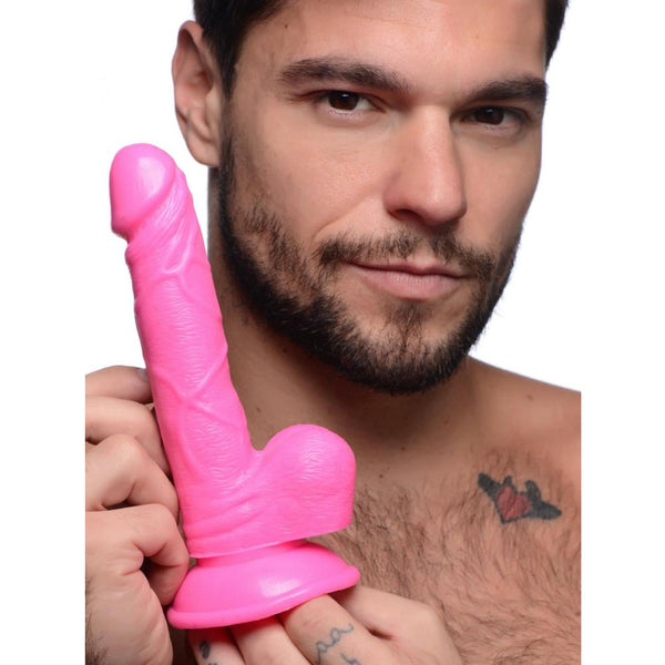 Pop Peckers 6.5" Dildo with Balls - Pink - Extreme Toyz Singapore - https://extremetoyz.com.sg - Sex Toys and Lingerie Online Store