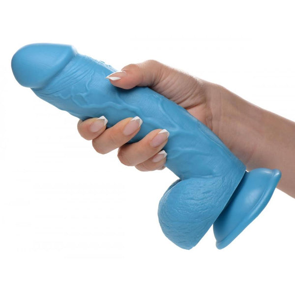 Pop Peckers 8.25" Dildo with Balls - Blue - Extreme Toyz Singapore - https://extremetoyz.com.sg - Sex Toys and Lingerie Online Store